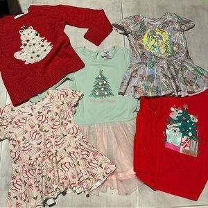 Girls 5 piece holiday clothing bundle
